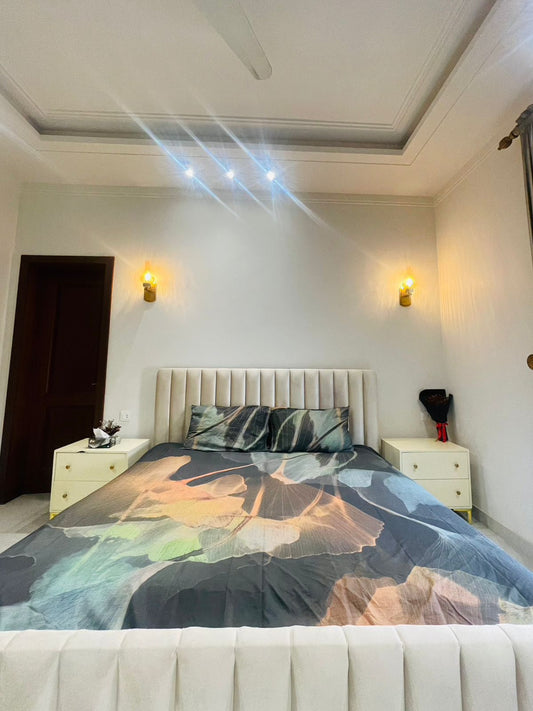 “Ethereal Floral Shadow Bedsheet”