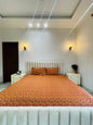BURNT ORANGE & MUSTARD FLORAL BEDSHEET SET